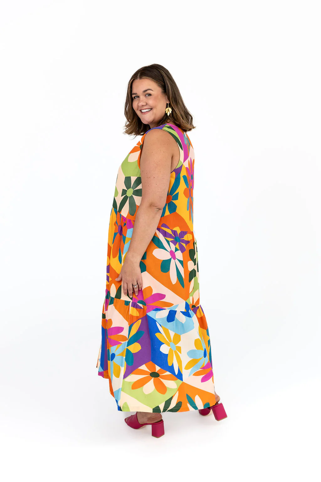 Harper Maternity Dress - Geometric Print