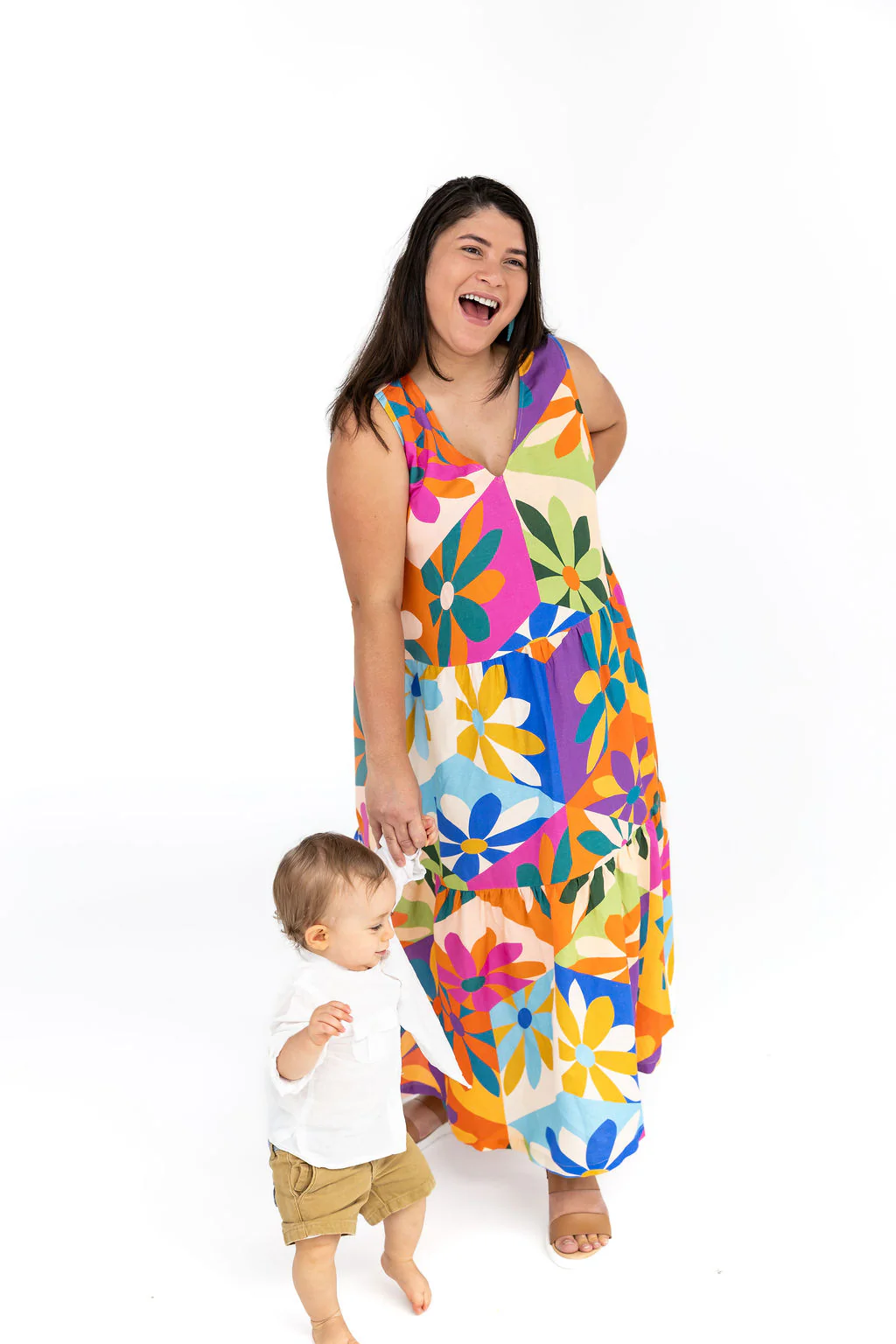 Harper Maternity Dress - Geometric Print