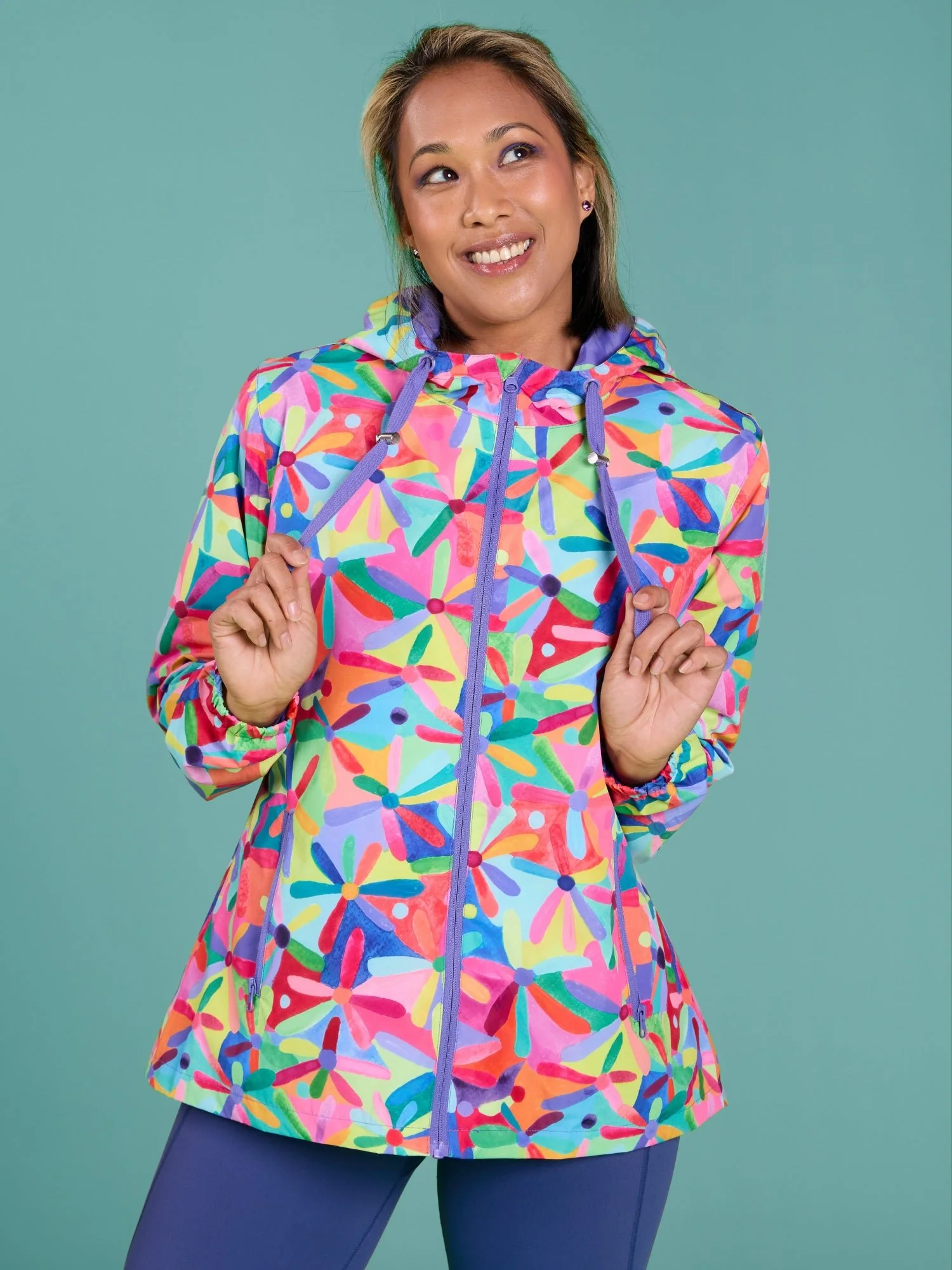 Rainbow Daisies Raincoat