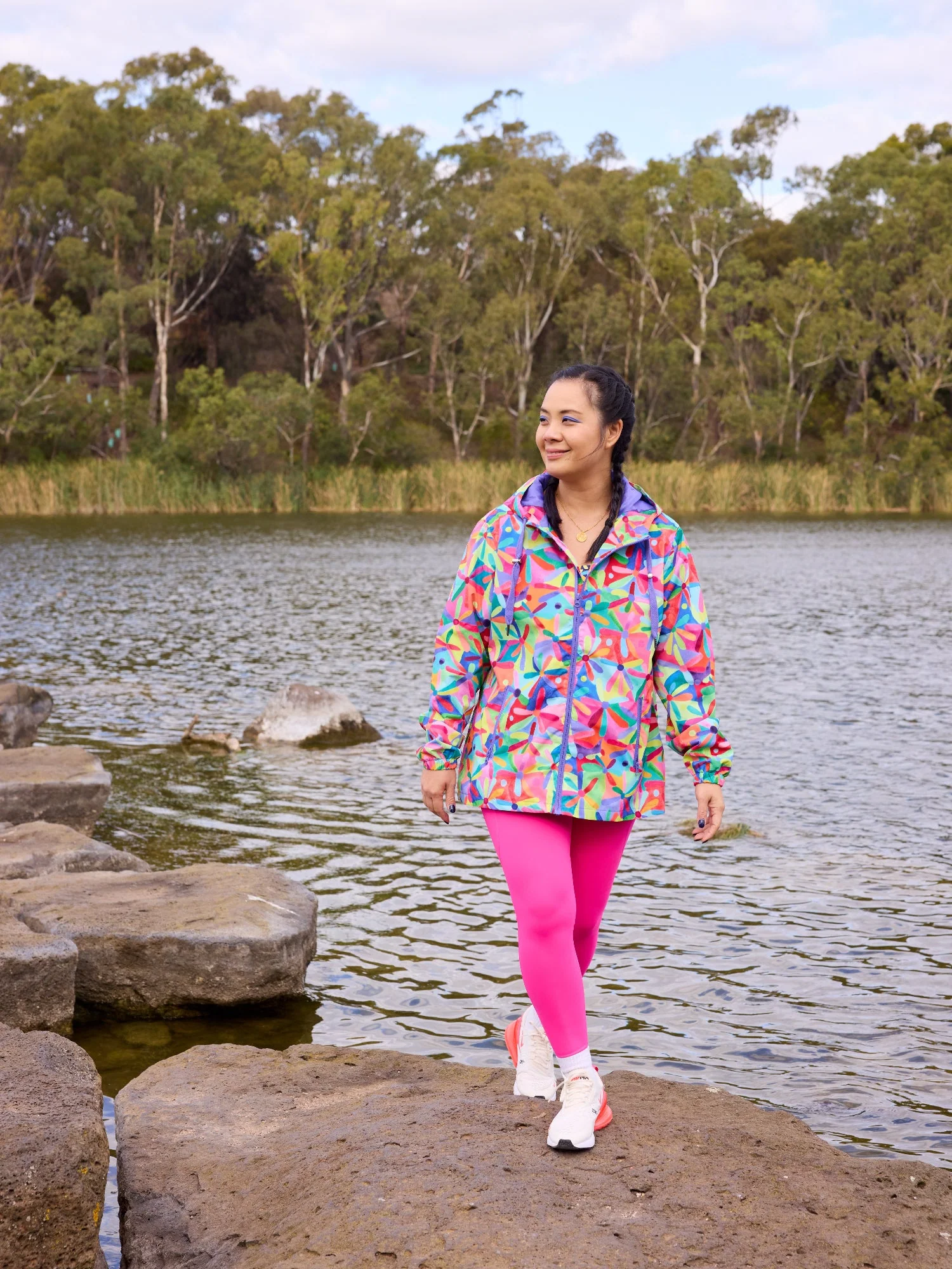 Rainbow Daisies Raincoat