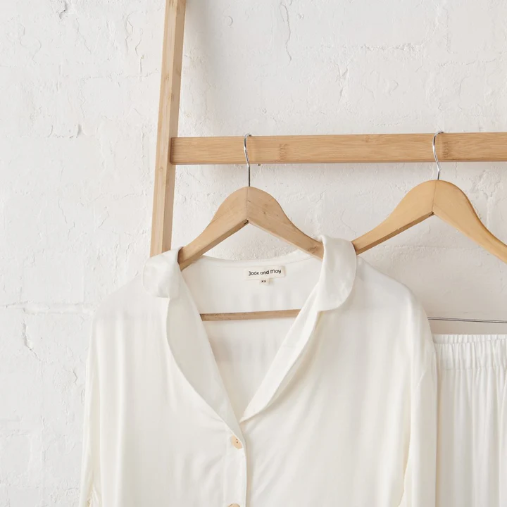 Bamboo Pyjama Classic Set in White