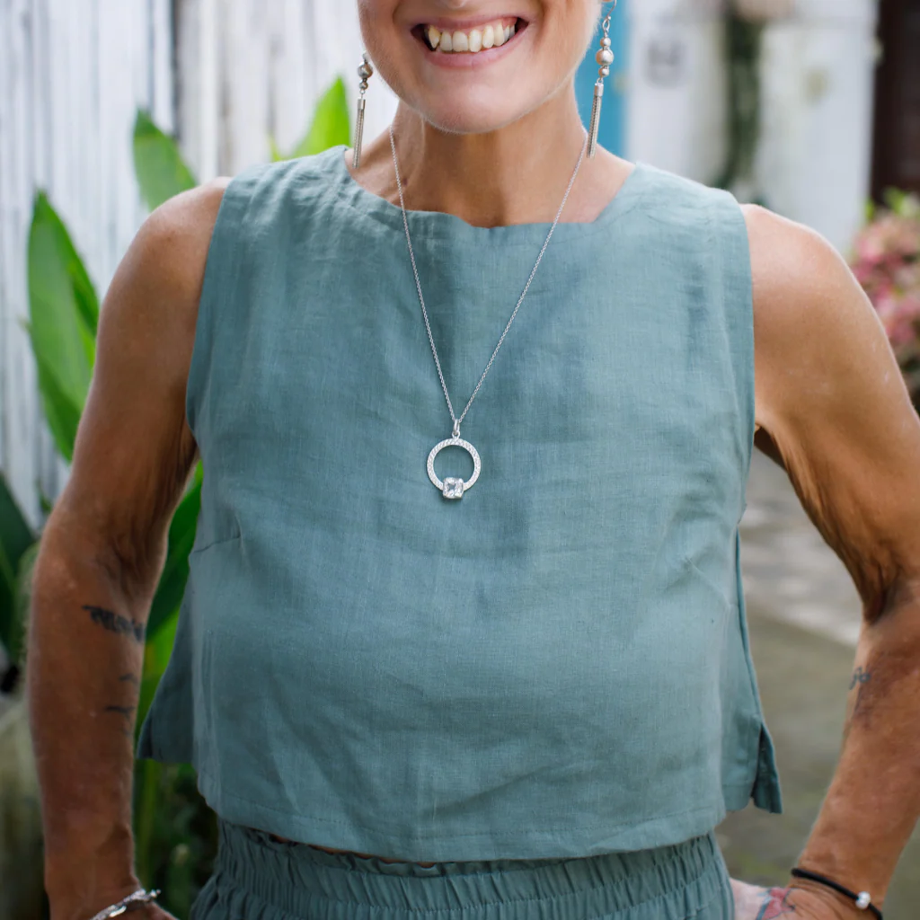 Sleeveless Linen Top